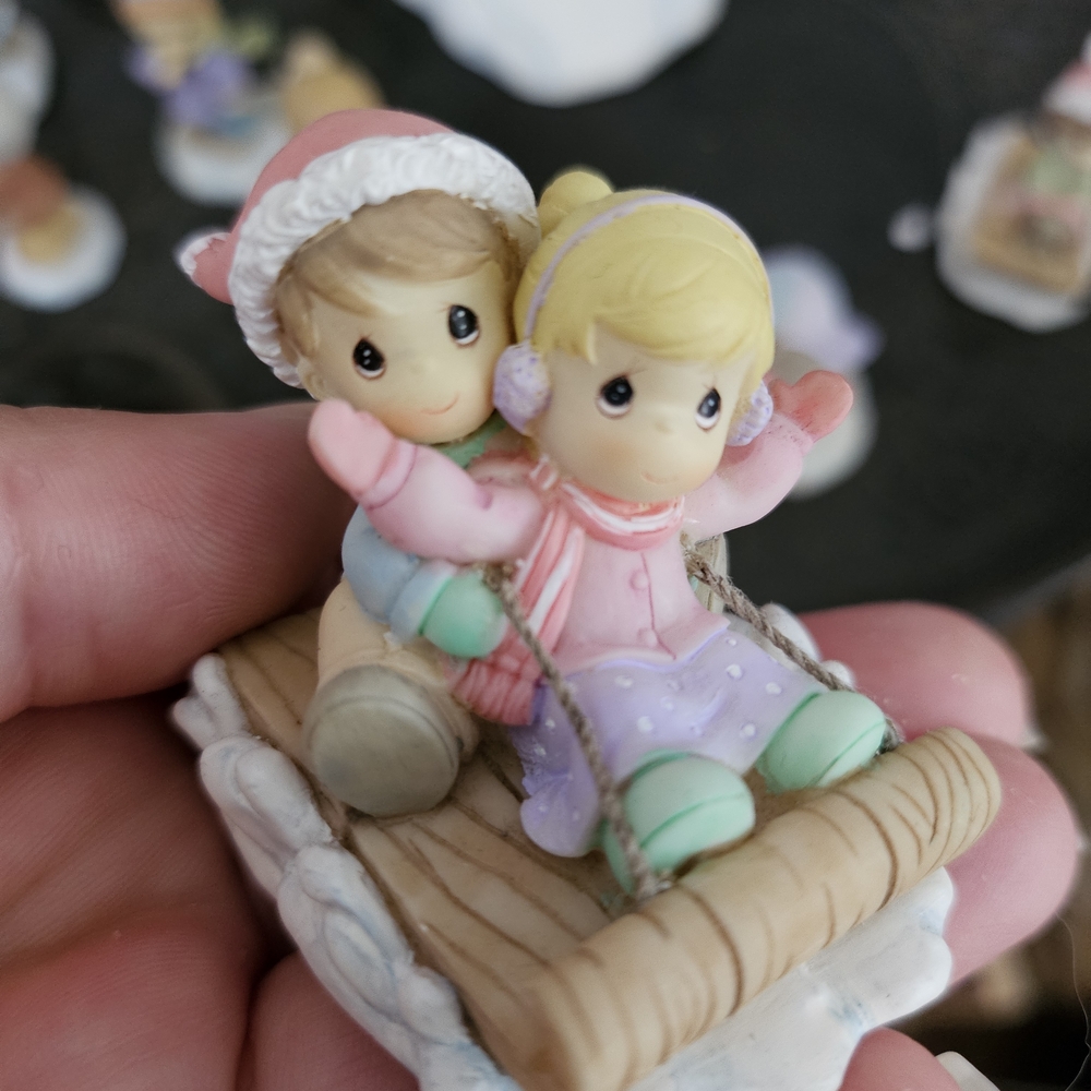 Lot Of 12 Precious Moments Holiday Figurines with Pastel Colors